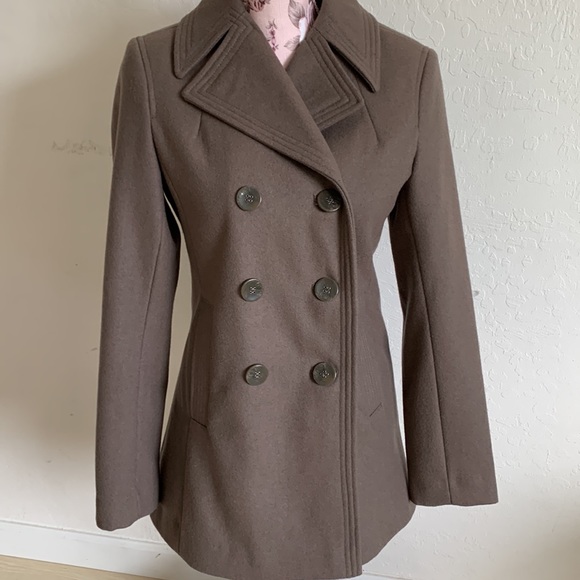KENNETH COLE REACTION WOOL-BLEND PEA COAT - Picture 1 of 7